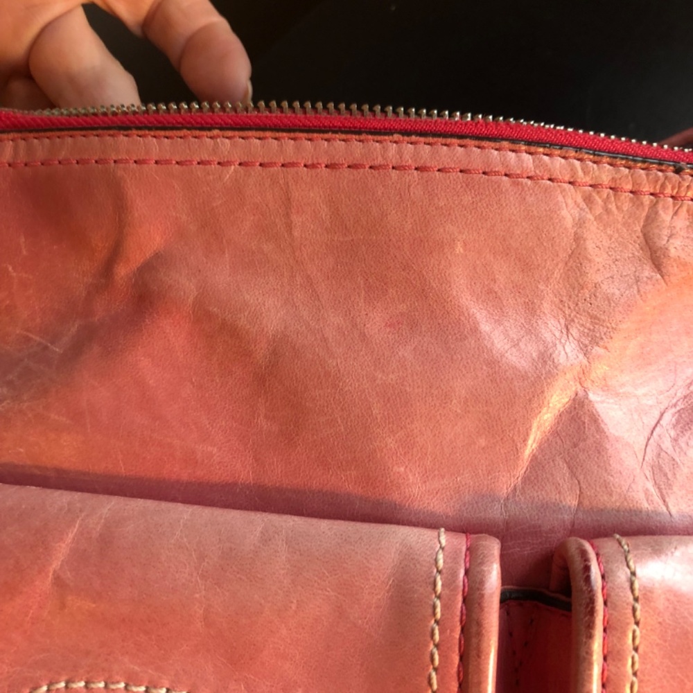 Coach Pink Poppy Hippie Distressed Leather Shoulder Bag - Picture 6 of 12